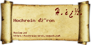 Hochrein Áron névjegykártya